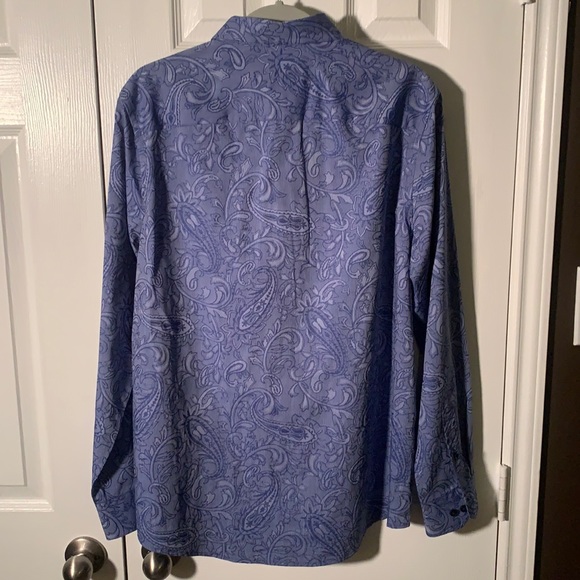 NWT TASSO ELBA MENS BLUE PAISLEY BUTTON UP SHIRT - Picture 5 of 8